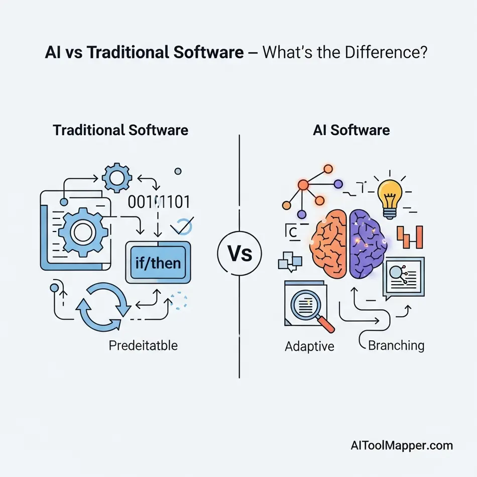 AI vs Traditional Software – What’s the Difference - AI Tool Mapper