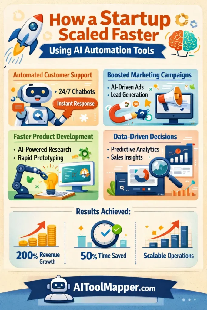 How a Startup Scaled Faster Using AI Automation Tools - AI Tool Mapper