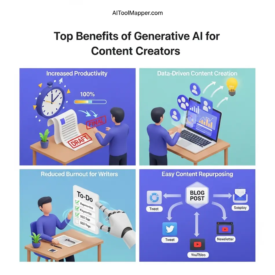 Top Benefits of Generative AI for Content Creators - AI Tool Mapper
