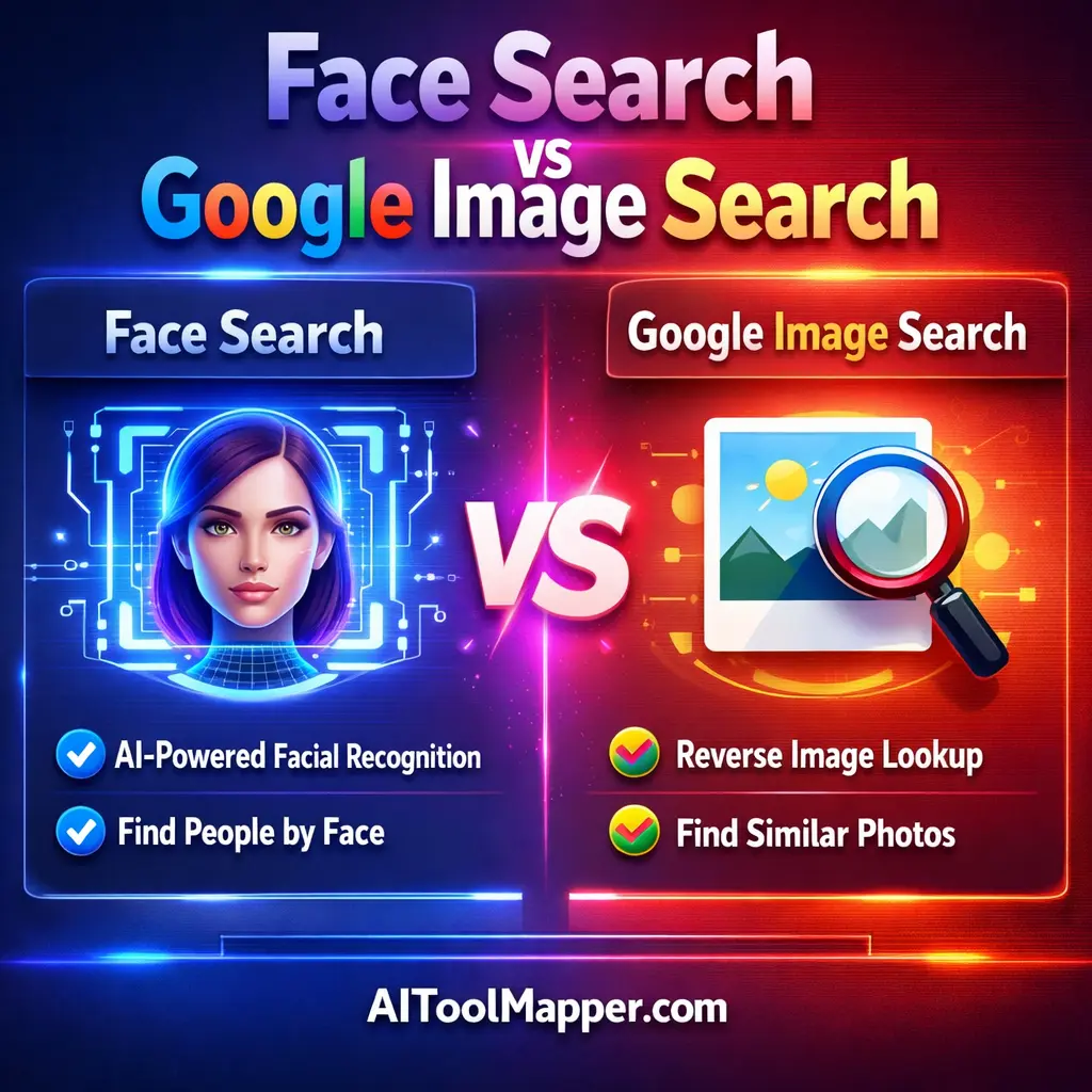 Face Search vs Google Image Search - AIToolMapper.com