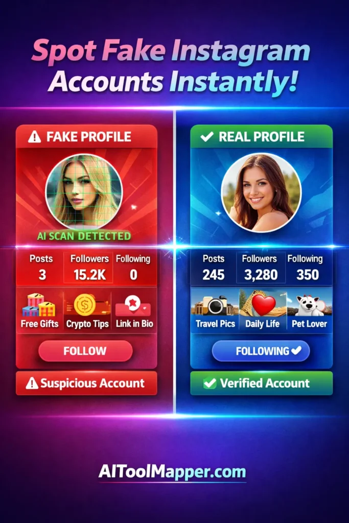 Spot fake accounts instantly comparison - AIToolMapper.com