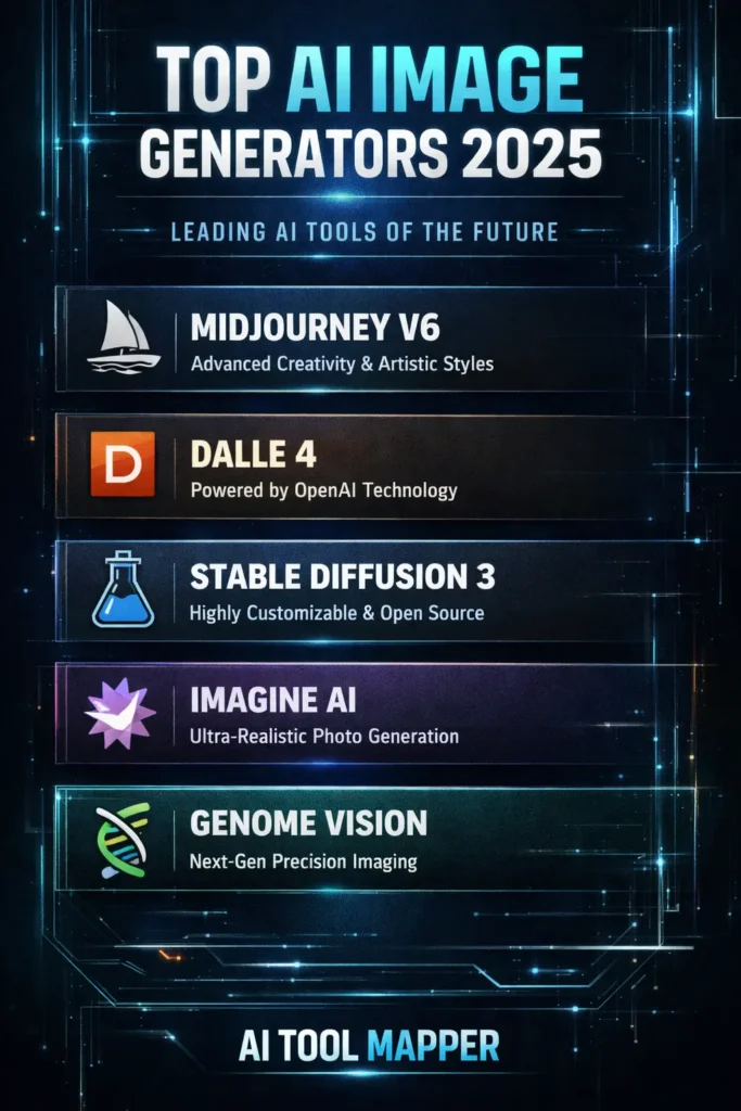 Top AI Image Generators Compared (Midjourney vs DALL·E vs Others) - AI Tool Mapper
