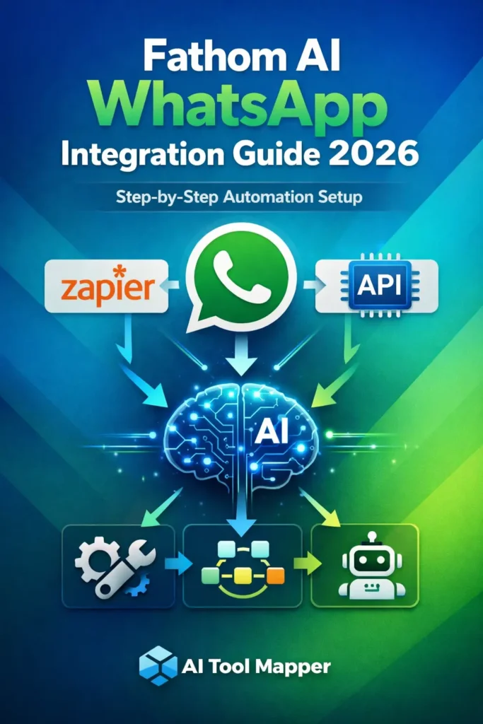 Fathom AI WhatsApp integration step by step automation guide Pinterest image
