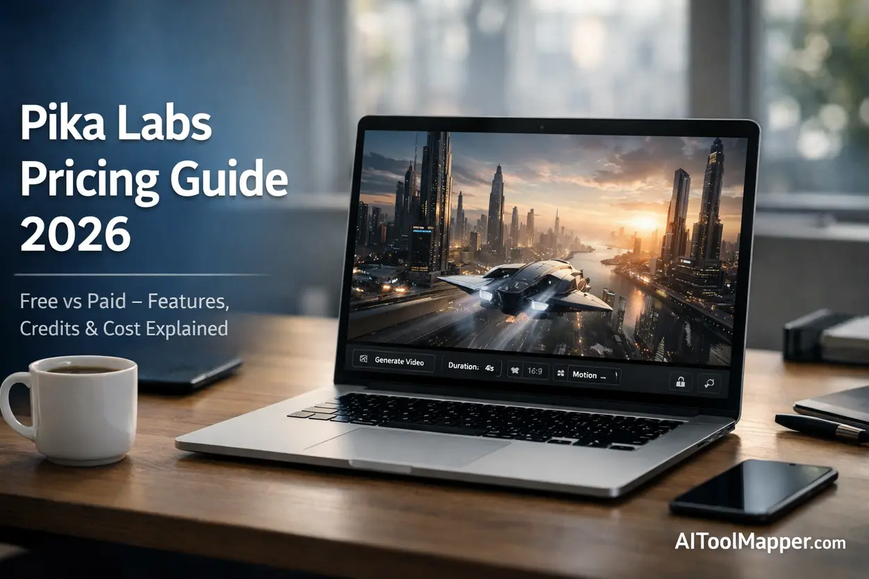 Modern workspace with futuristic video preview