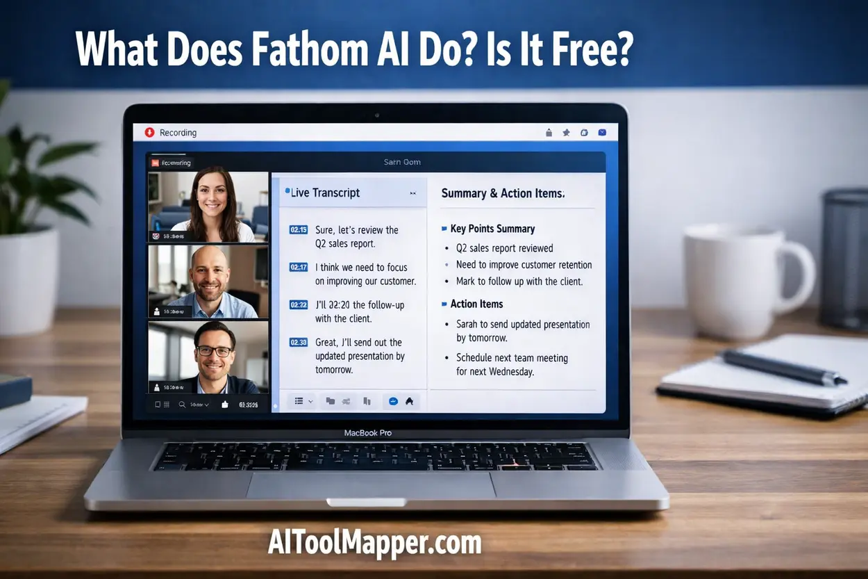 Fathom AI meeting assistant recording and summarizing Zoom meetings automatically