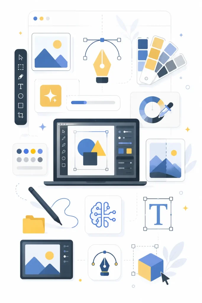 AI tools for graphic designers creating logos illustrations branding assets and marketing visuals