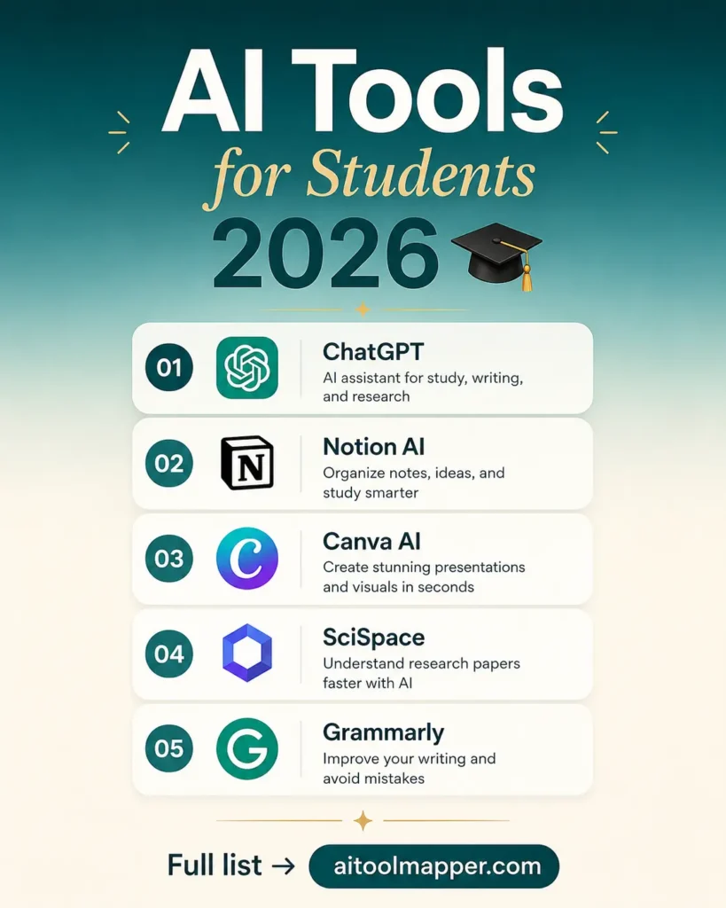 Student using AI tools and ChatGPT for learning, homework assistance, and academic productivity