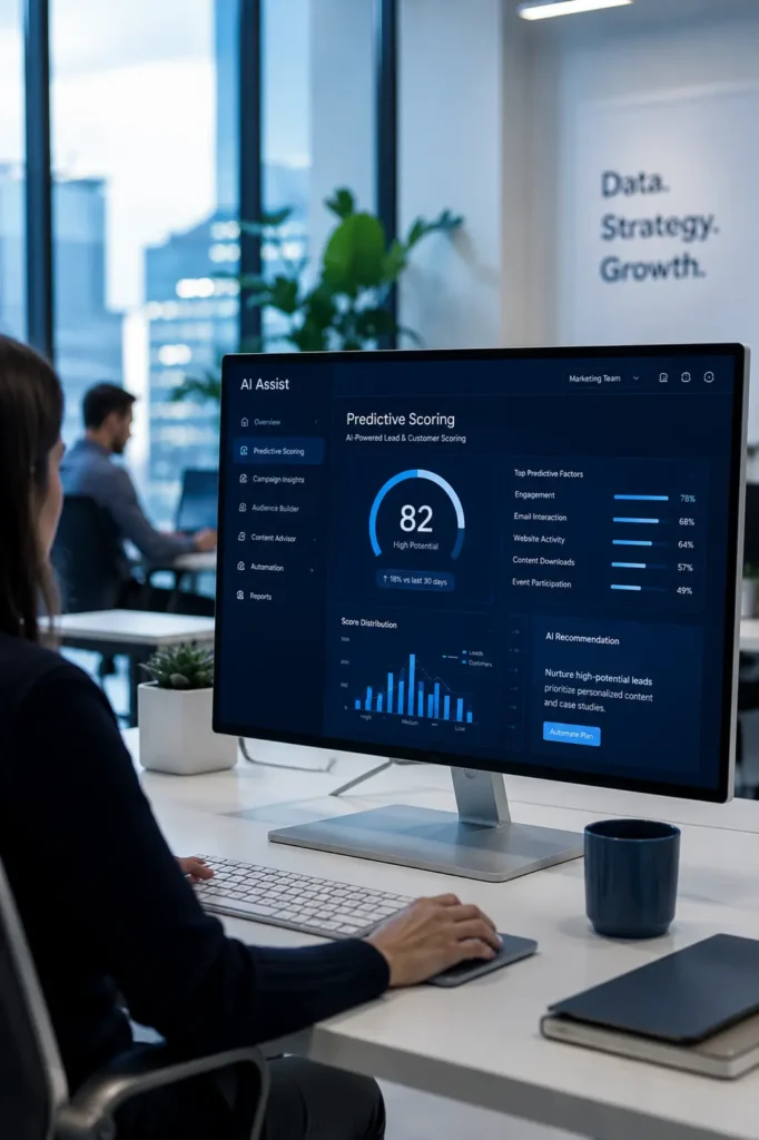 B2B marketing automation trends in 2026 featuring AI personalization predictive analytics and workflow automation